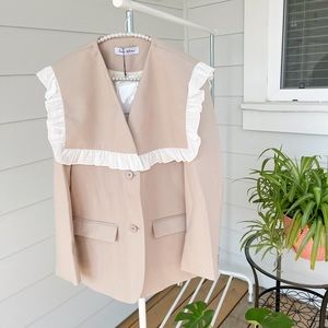 Milktea ruched detail blazer